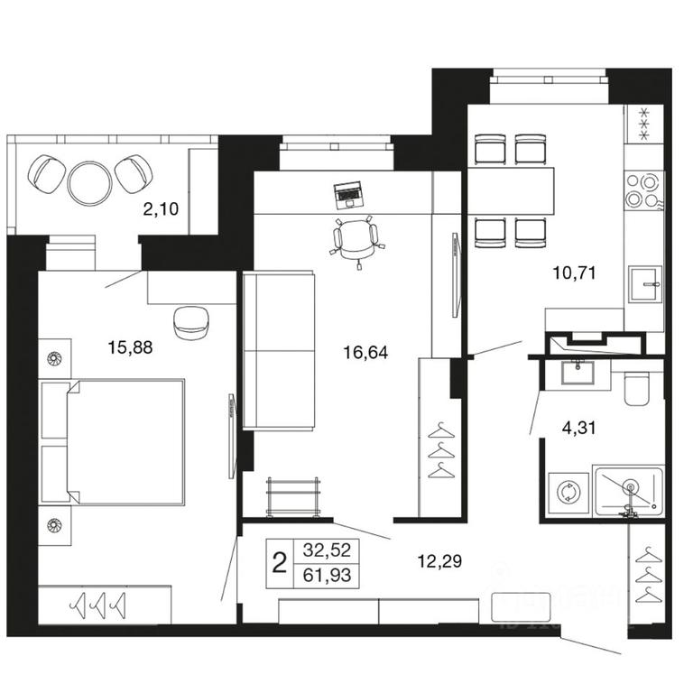 1-BD Apartment Sale, 61.93 sq. m. at Vremena goda, Proletarskaya ulitsa, Aprelevka, Naro-Fominskiy City District, Moscow Region, Russia #1 1-BD Apartment Sale, 61.93 sq. m. at Vremena goda, Proletarskaya ulitsa, Aprelevka, Naro-Fominskiy City District, Moscow Region, Russia #1