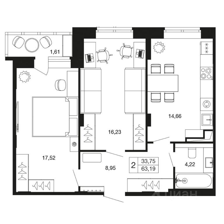 1-BD Apartment Sale, 63.19 sq. m. at Vremena goda, Proletarskaya ulitsa, Aprelevka, Naro-Fominskiy City District, Moscow Region, Russia #1 1-BD Apartment Sale, 63.19 sq. m. at Vremena goda, Proletarskaya ulitsa, Aprelevka, Naro-Fominskiy City District, Moscow Region, Russia #1
