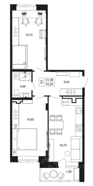 1-BD Apartment Sale, 63.28 sq. m. at Vremena goda, Proletarskaya ulitsa, Aprelevka, Naro-Fominskiy City District, Moscow Region, Russia #1 1-BD Apartment Sale, 63.28 sq. m. at Vremena goda, Proletarskaya ulitsa, Aprelevka, Naro-Fominskiy City District, Moscow Region, Russia #1