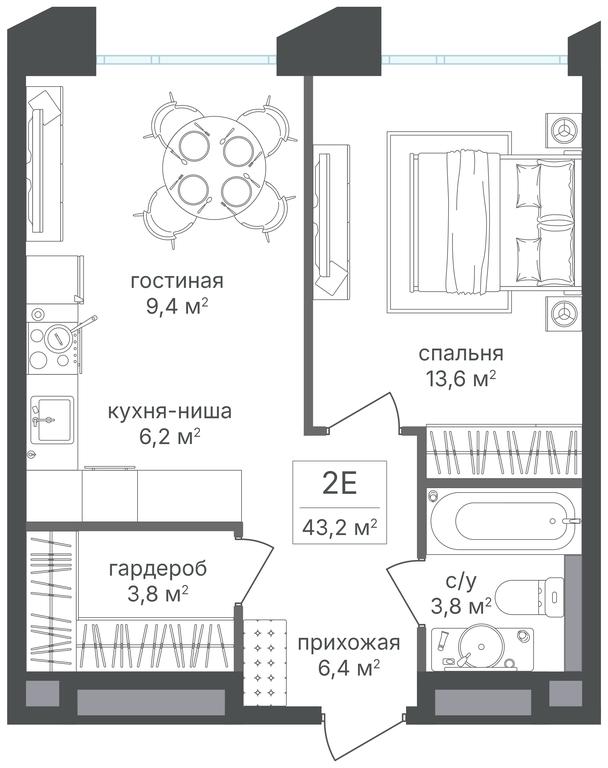 1-BD Apartment Sale, 43.2平方米 at Petrovskiy Park II, Stary Petrovsko-Razumovsky Drive, 1/23, Moscow, Russia #1 1-BD Apartment Sale, 43.2平方米 at Petrovskiy Park II, Stary Petrovsko-Razumovsky Drive, 1/23, Moscow, Russia #1