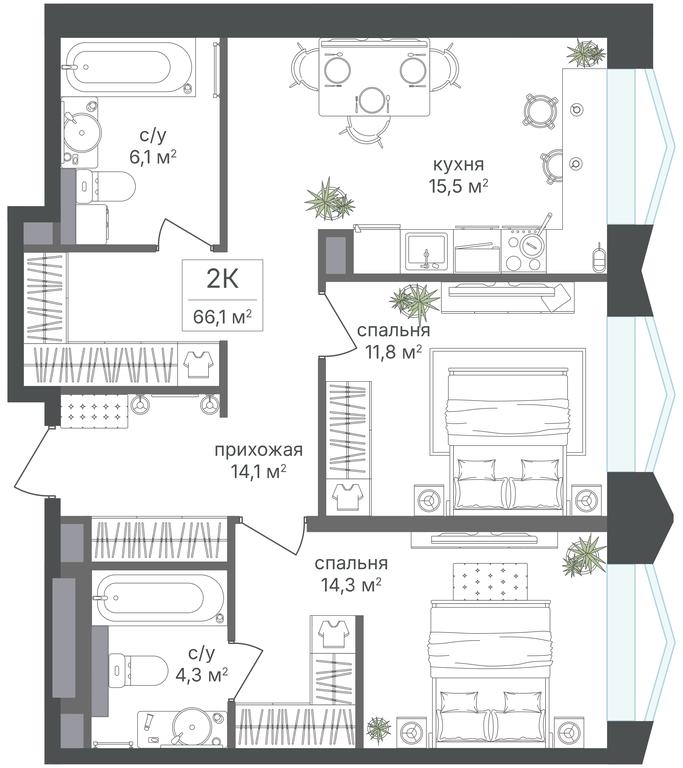 2-BD Apartment Sale, 66.1平方米 at Petrovskiy Park II, Stary Petrovsko-Razumovsky Drive, 1/23, Moscow, Russia #1 2-BD Apartment Sale, 66.1平方米 at Petrovskiy Park II, Stary Petrovsko-Razumovsky Drive, 1/23, Moscow, Russia #1
