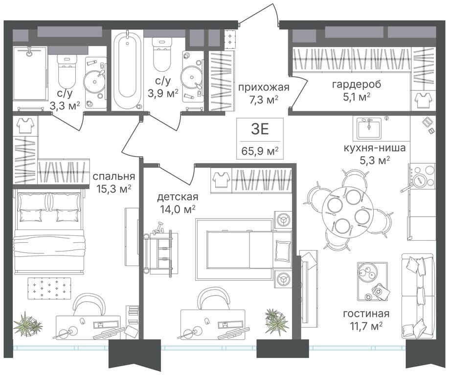 2-BD Apartment Sale, 65.9 sq. m. at Petrovskiy Park II, Stary Petrovsko-Razumovsky Drive, 1/23, Moscow, Russia #1 2-BD Apartment Sale, 65.9 sq. m. at Petrovskiy Park II, Stary Petrovsko-Razumovsky Drive, 1/23, Moscow, Russia #1