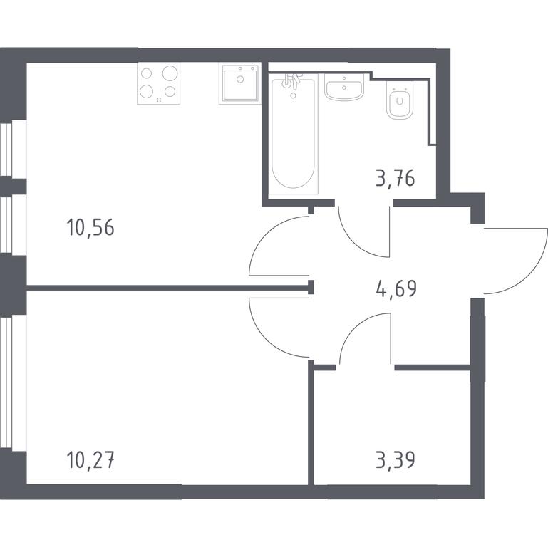 Apartment Sale, 32.67平方米 at Ostafevo, Ostafyevskoe Highway, 12к1, Ryazanovskoe Settlement, Moscow, Russia #1