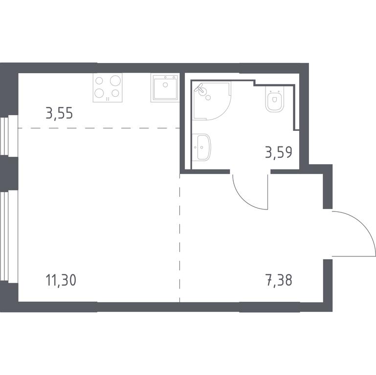 Apartment Sale, 25.82平方米 at Ostafevo, Ostafyevskoe Highway, 12к1, Ryazanovskoe Settlement, Moscow, Russia #1 Apartment Sale, 25.82平方米 at Ostafevo, Ostafyevskoe Highway, 12к1, Ryazanovskoe Settlement, Moscow, Russia #1