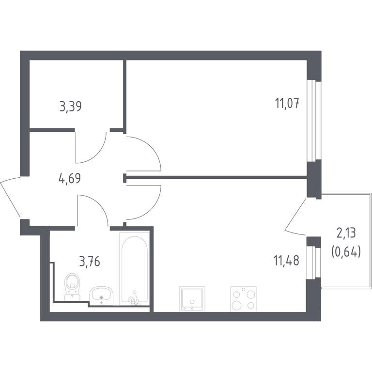 Apartment Sale, 35.03 sq. m. at Ostafevo, Ostafyevskoe Highway, 12к1, Ryazanovskoe Settlement, Moscow, Russia #1