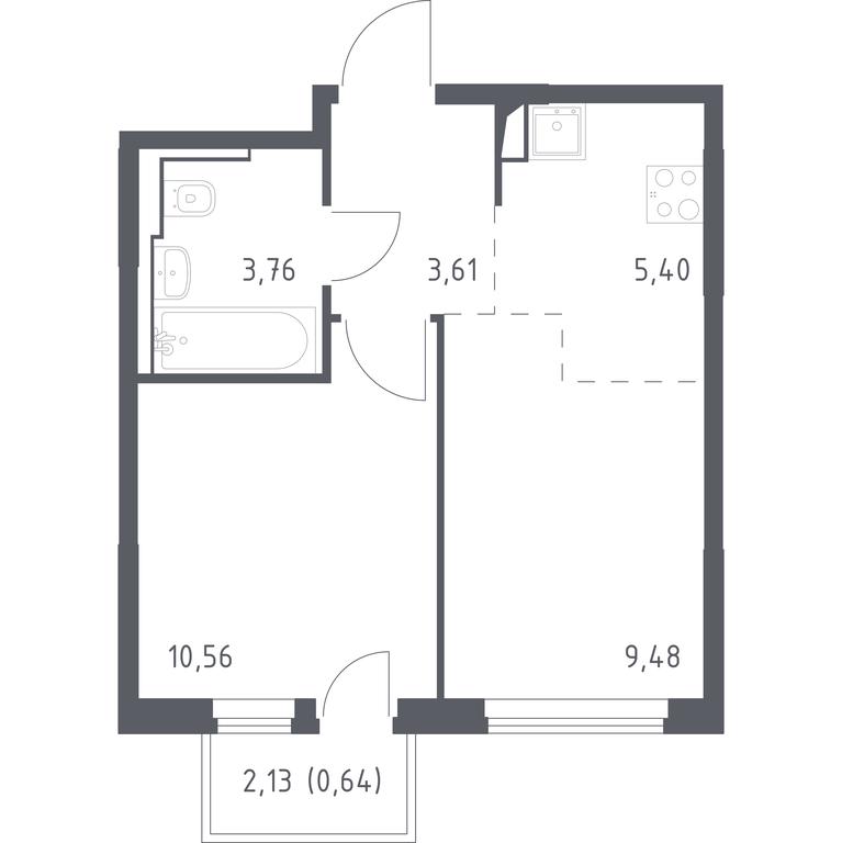 Apartment Sale, 33.45 sq. m. at Ostafevo, Ostafyevskoe Highway, 12к1, Ryazanovskoe Settlement, Moscow, Russia #1