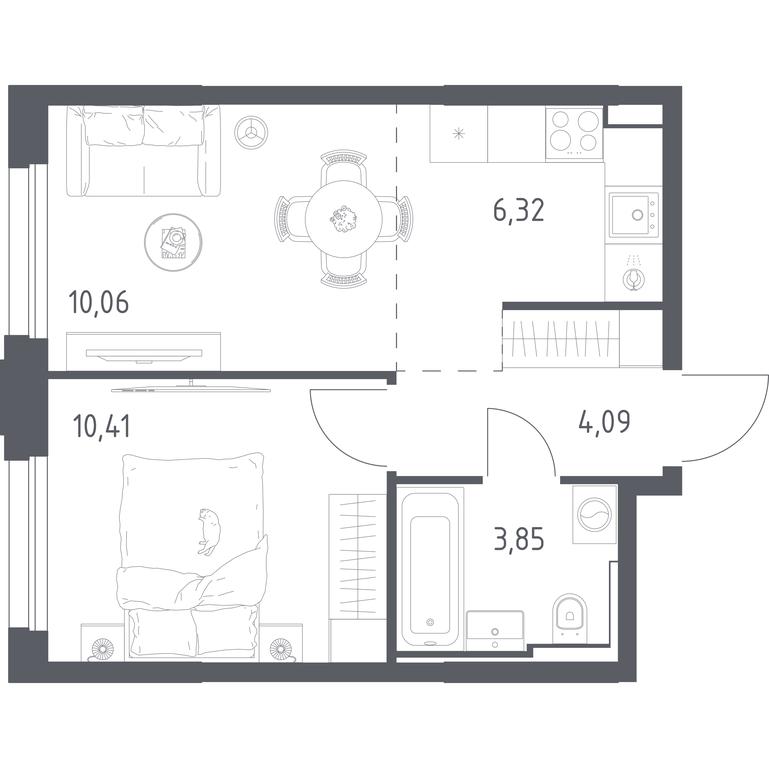 Apartment Sale, 34.73 sq. m. at Kvartal Strogino, zhiloy kompleks Kvartal Strogino, Krasnogorsk, Moscow Region, Russia #1