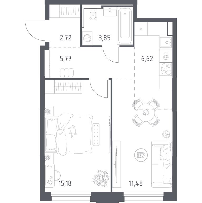 Apartment Sale, 45.62平方米 at Kvartal Strogino, zhiloy kompleks Kvartal Strogino, Krasnogorsk, Moscow Region, Russia #1 Apartment Sale, 45.62平方米 at Kvartal Strogino, zhiloy kompleks Kvartal Strogino, Krasnogorsk, Moscow Region, Russia #1