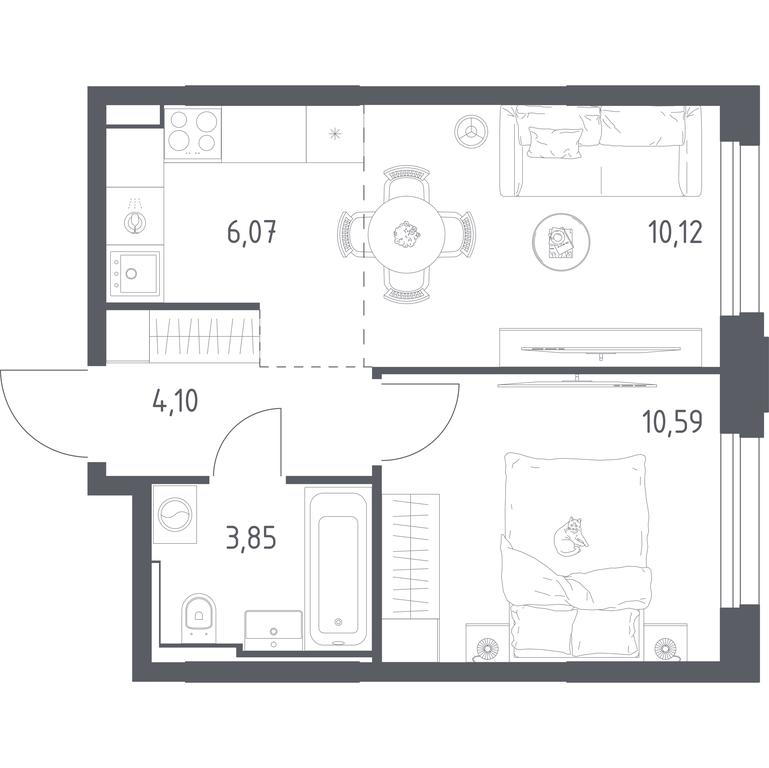 Apartment Sale, 34.73 sq. m. at Kvartal Strogino, zhiloy kompleks Kvartal Strogino, Krasnogorsk, Moscow Region, Russia #1 Apartment Sale, 34.73 sq. m. at Kvartal Strogino, zhiloy kompleks Kvartal Strogino, Krasnogorsk, Moscow Region, Russia #1