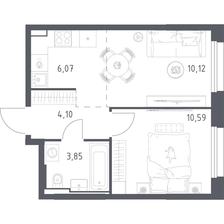 Apartment Sale, 34.73 sq. m. at Kvartal Strogino, zhiloy kompleks Kvartal Strogino, Krasnogorsk, Moscow Region, Russia #1 Apartment Sale, 34.73 sq. m. at Kvartal Strogino, zhiloy kompleks Kvartal Strogino, Krasnogorsk, Moscow Region, Russia #1