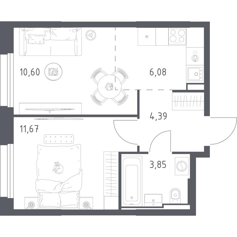 Apartment Sale, 36.59平方米 at Kvartal Strogino, zhiloy kompleks Kvartal Strogino, Krasnogorsk, Moscow Region, Russia #1 Apartment Sale, 36.59平方米 at Kvartal Strogino, zhiloy kompleks Kvartal Strogino, Krasnogorsk, Moscow Region, Russia #1
