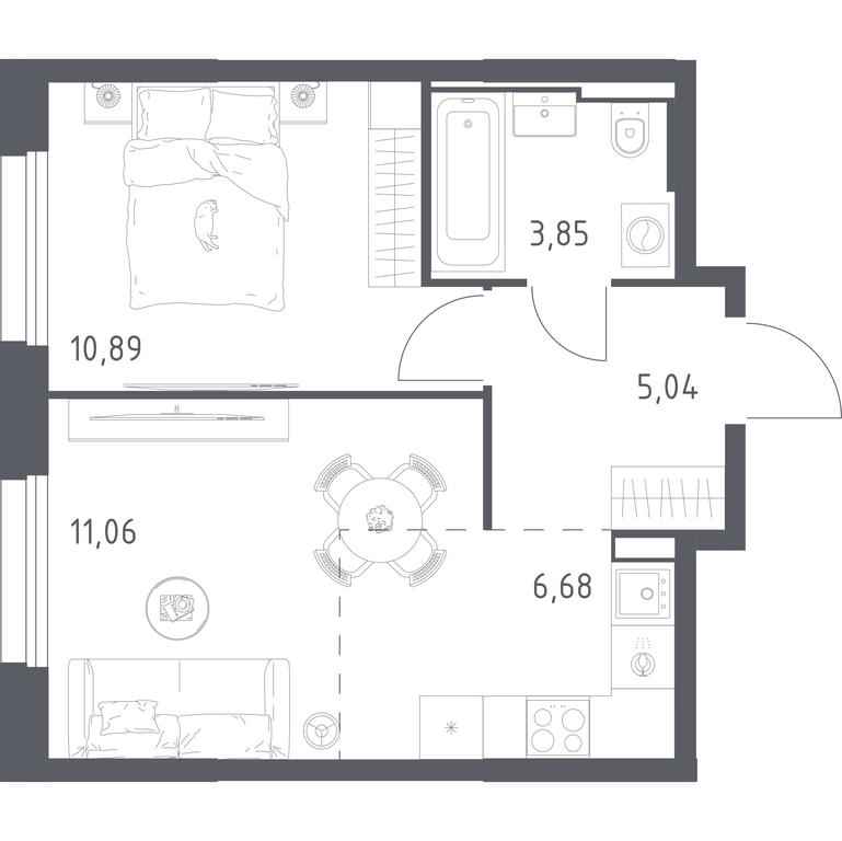 Apartment Sale, 37.52平方米 at Kvartal Strogino, zhiloy kompleks Kvartal Strogino, Krasnogorsk, Moscow Region, Russia #1 Apartment Sale, 37.52平方米 at Kvartal Strogino, zhiloy kompleks Kvartal Strogino, Krasnogorsk, Moscow Region, Russia #1