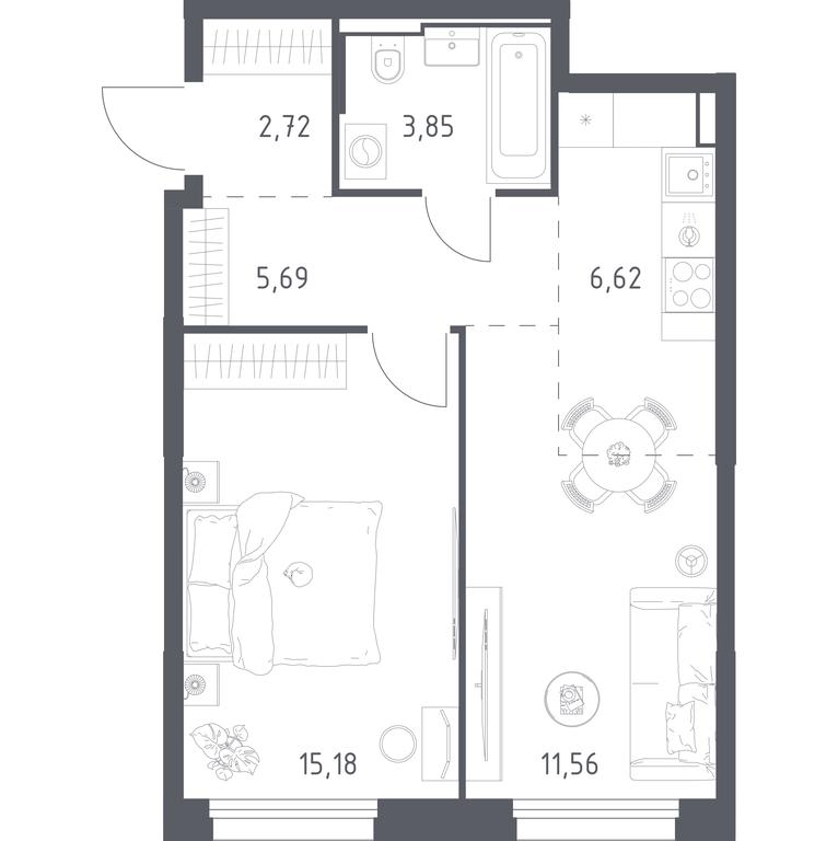 Apartment Sale, 45.62 sq. m. at Kvartal Strogino, zhiloy kompleks Kvartal Strogino, Krasnogorsk, Moscow Region, Russia #1 Apartment Sale, 45.62 sq. m. at Kvartal Strogino, zhiloy kompleks Kvartal Strogino, Krasnogorsk, Moscow Region, Russia #1