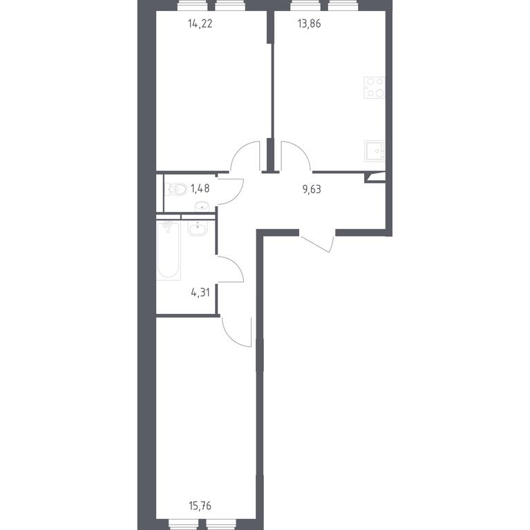 1-BD Apartment Sale, 59.26 sq. m. at Ostafevo, Ostafyevskoe Highway, 12к1, Ryazanovskoe Settlement, Moscow, Russia #1 1-BD Apartment Sale, 59.26 sq. m. at Ostafevo, Ostafyevskoe Highway, 12к1, Ryazanovskoe Settlement, Moscow, Russia #1