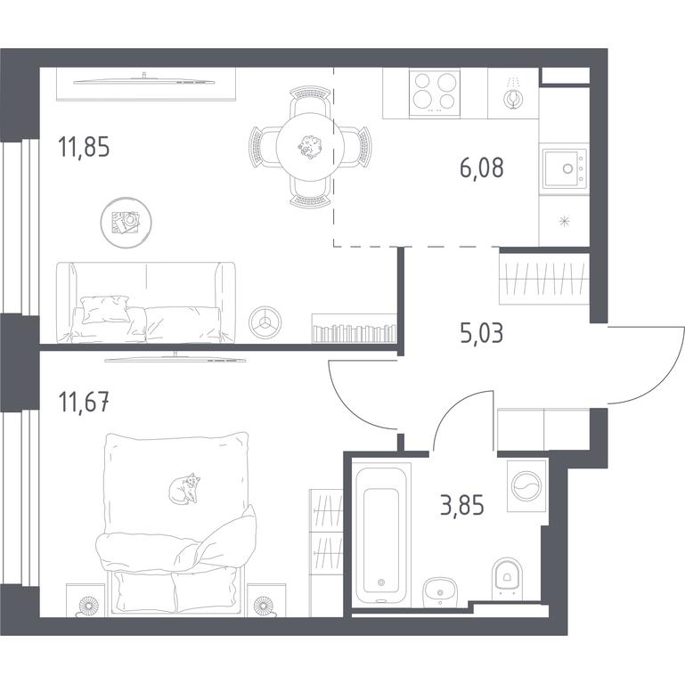 Apartment Sale, 38.48 sq. m. at Kvartal Strogino, zhiloy kompleks Kvartal Strogino, Krasnogorsk, Moscow Region, Russia #1