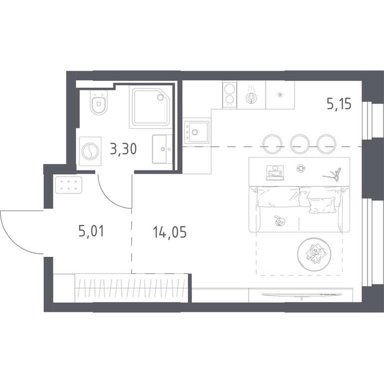 Apartment Sale, 27.51平方米 at Kvartal Strogino, zhiloy kompleks Kvartal Strogino, Krasnogorsk, Moscow Region, Russia #1 Apartment Sale, 27.51平方米 at Kvartal Strogino, zhiloy kompleks Kvartal Strogino, Krasnogorsk, Moscow Region, Russia #1