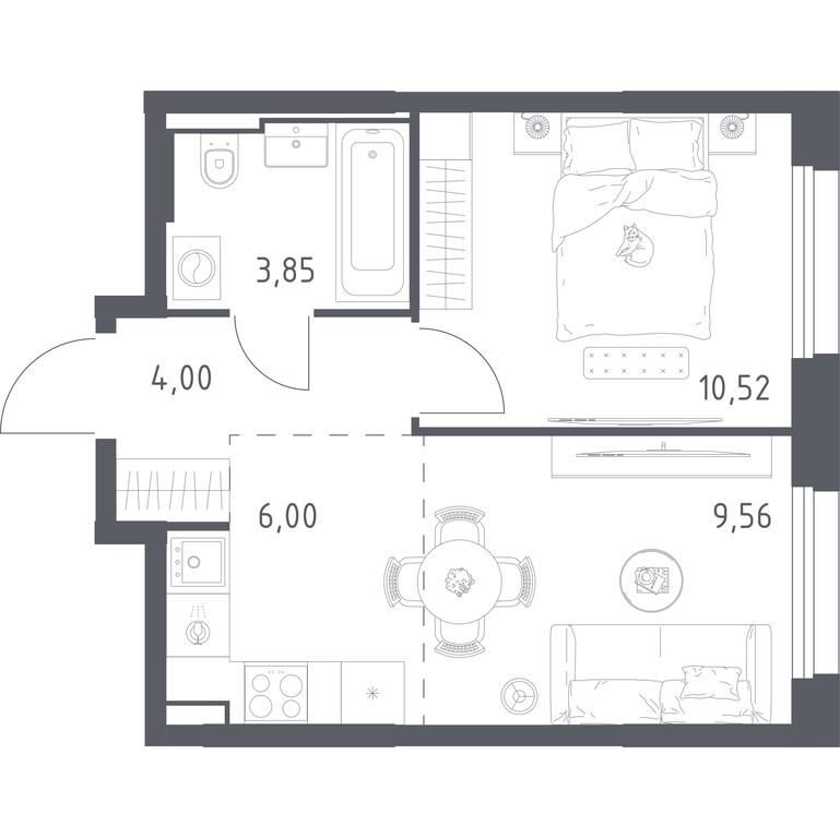 Apartment Sale, 33.93 sq. m. at Kvartal Strogino, zhiloy kompleks Kvartal Strogino, Krasnogorsk, Moscow Region, Russia #1 Apartment Sale, 33.93 sq. m. at Kvartal Strogino, zhiloy kompleks Kvartal Strogino, Krasnogorsk, Moscow Region, Russia #1