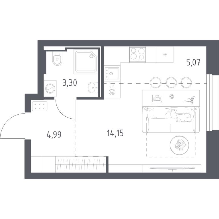 Apartment Sale, 27.51平方米 at Kvartal Strogino, zhiloy kompleks Kvartal Strogino, Krasnogorsk, Moscow Region, Russia #1 Apartment Sale, 27.51平方米 at Kvartal Strogino, zhiloy kompleks Kvartal Strogino, Krasnogorsk, Moscow Region, Russia #1
