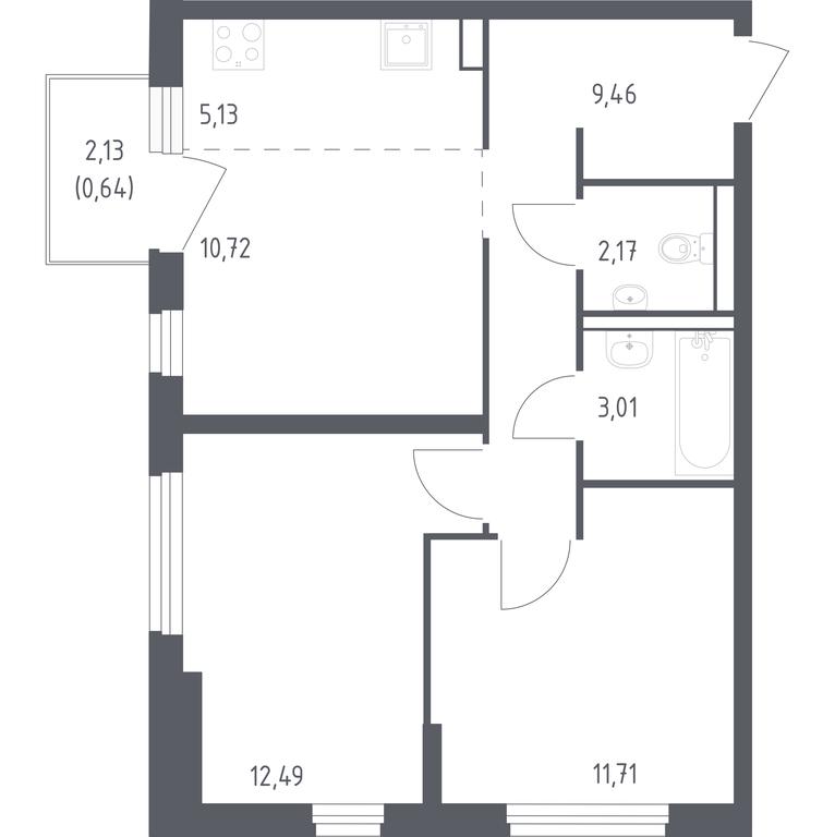 1-BD Apartment Sale, 55.33 sq. m. at Ostafevo, Ostafyevskoe Highway, 12к1, Ryazanovskoe Settlement, Moscow, Russia #1 1-BD Apartment Sale, 55.33 sq. m. at Ostafevo, Ostafyevskoe Highway, 12к1, Ryazanovskoe Settlement, Moscow, Russia #1