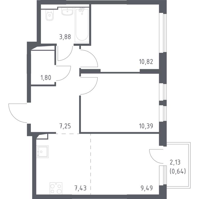 1-BD Apartment Sale, 51.7平方米 at Ostafevo, Ostafyevskoe Highway, 12к1, Ryazanovskoe Settlement, Moscow, Russia #1 1-BD Apartment Sale, 51.7平方米 at Ostafevo, Ostafyevskoe Highway, 12к1, Ryazanovskoe Settlement, Moscow, Russia #1