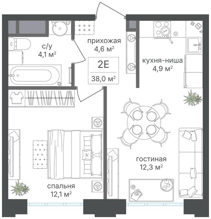 1-BD Apartment Sale, 38平方米 at Mikhalkovskiy, Mikhalkovskaya Street, 48, Moscow, Russia #1 1-BD Apartment Sale, 38平方米 at Mikhalkovskiy, Mikhalkovskaya Street, 48, Moscow, Russia #1