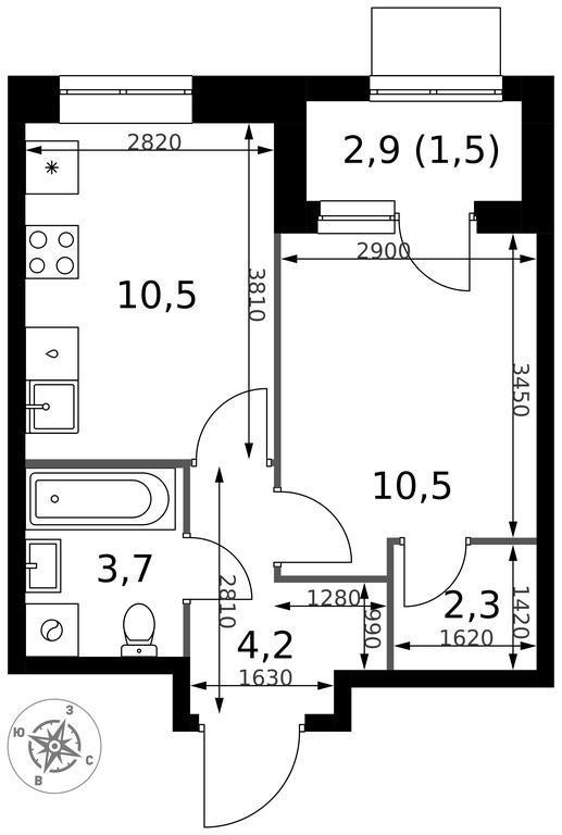 1-BD Apartment Sale, 32.7 sq. m. at 1 Izmajlovskij, Montazhnaya Street, 8с13, Moscow, Russia #2 1-BD Apartment Sale, 32.7 sq. m. at 1 Izmajlovskij, Montazhnaya Street, 8с13, Moscow, Russia #2