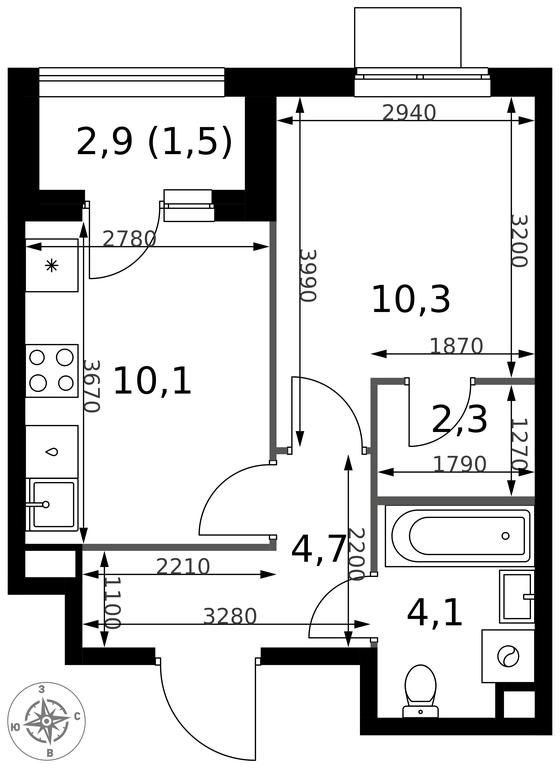 1-BD Apartment Sale, 33平方米 at 1 Izmajlovskij, Montazhnaya Street, 8с13, Moscow, Russia #2 1-BD Apartment Sale, 33平方米 at 1 Izmajlovskij, Montazhnaya Street, 8с13, Moscow, Russia #2
