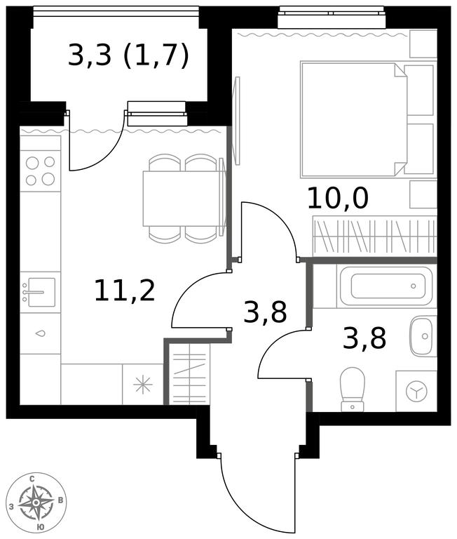 1-BD Apartment Sale, 30.5 sq. m. at 1 Izmajlovskij, Montazhnaya Street, 8с13, Moscow, Russia #1