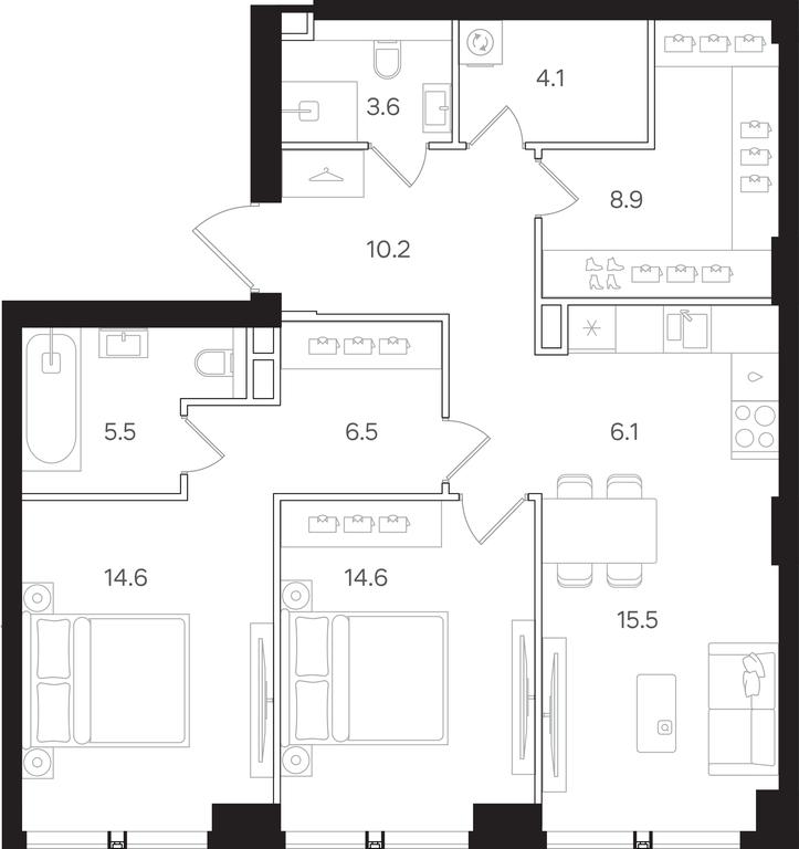 2-BD Apartment Sale, 89.6平方米 at Mangazeya na Tulskoy, Bolshaya Tulskaya Street, Moscow, Russia #1 2-BD Apartment Sale, 89.6平方米 at Mangazeya na Tulskoy, Bolshaya Tulskaya Street, Moscow, Russia #1