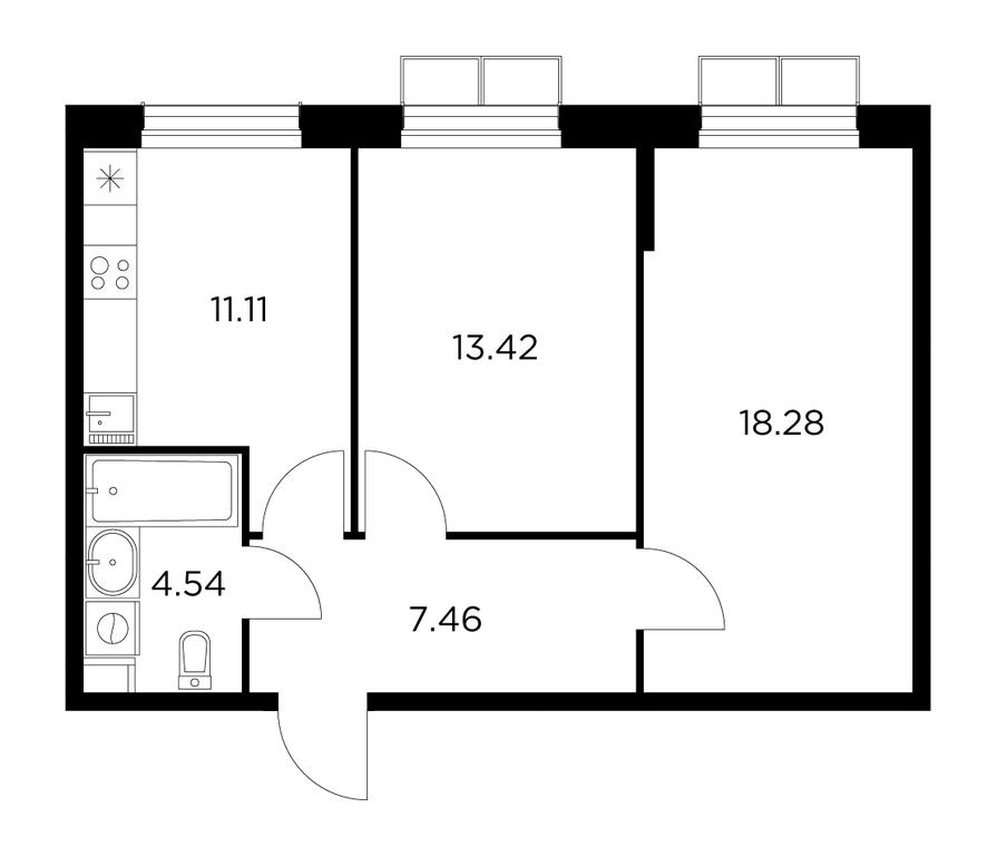 2-BD Apartment Sale, 54.81平方米 at Novoe Pushkino, mikrorayon Novoye Pushkino, Pushkino, Moscow Region, Russia #1 2-BD Apartment Sale, 54.81平方米 at Novoe Pushkino, mikrorayon Novoye Pushkino, Pushkino, Moscow Region, Russia #1