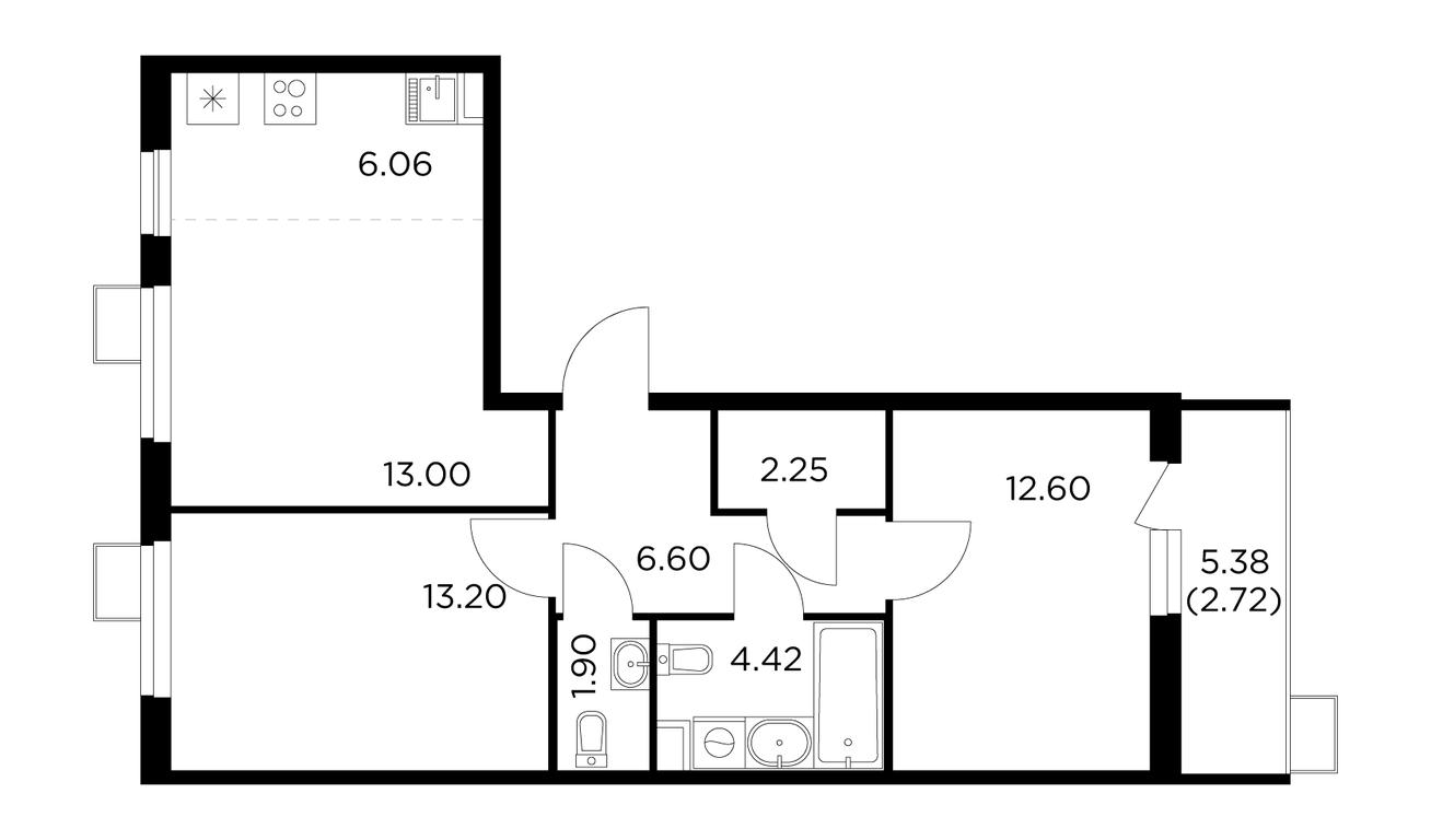 2-BD Apartment Sale, 62.72 sq. m. at Novoe Pushkino, mikrorayon Novoye Pushkino, Pushkino, Moscow Region, Russia #1 2-BD Apartment Sale, 62.72 sq. m. at Novoe Pushkino, mikrorayon Novoye Pushkino, Pushkino, Moscow Region, Russia #1