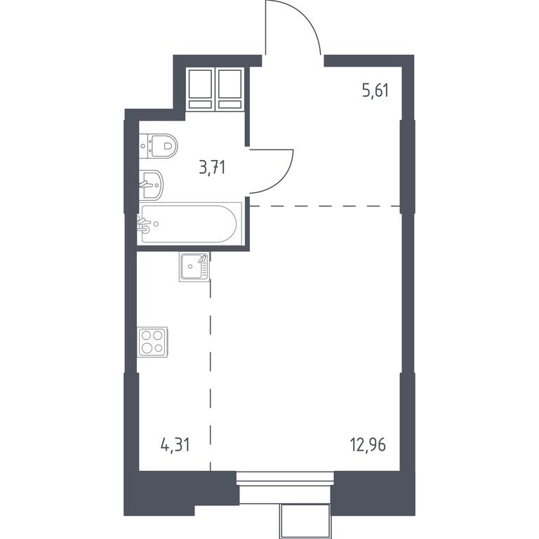 Apartment Sale, 26.85平方米 at Troparevo Park, Kiyevskoye shosse, 21-y kilometr, 3с4, Mosrentgen Settlement, Moscow, Russia #1 Apartment Sale, 26.85平方米 at Troparevo Park, Kiyevskoye shosse, 21-y kilometr, 3с4, Mosrentgen Settlement, Moscow, Russia #1