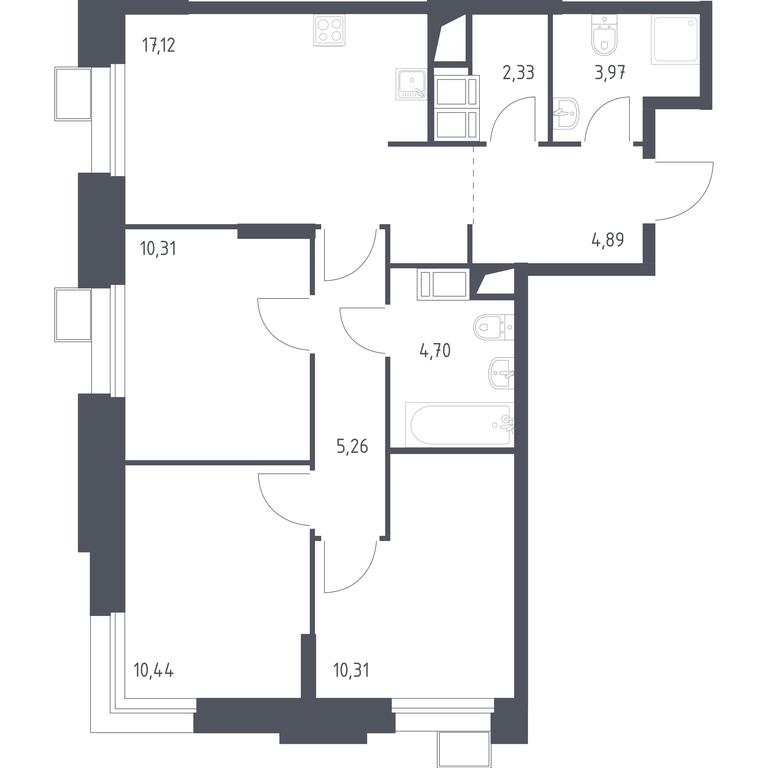 2-BD Apartment Sale, 69.27 sq. m. at Troparevo Park, Kiyevskoye shosse, 21-y kilometr, 3с4, Mosrentgen Settlement, Moscow, Russia #1 2-BD Apartment Sale, 69.27 sq. m. at Troparevo Park, Kiyevskoye shosse, 21-y kilometr, 3с4, Mosrentgen Settlement, Moscow, Russia #1