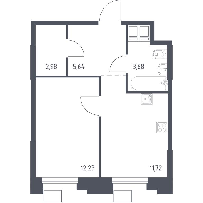 Apartment Sale, 36.46 sq. m. at Troparevo Park, Kiyevskoye shosse, 21-y kilometr, 3с4, Mosrentgen Settlement, Moscow, Russia #1