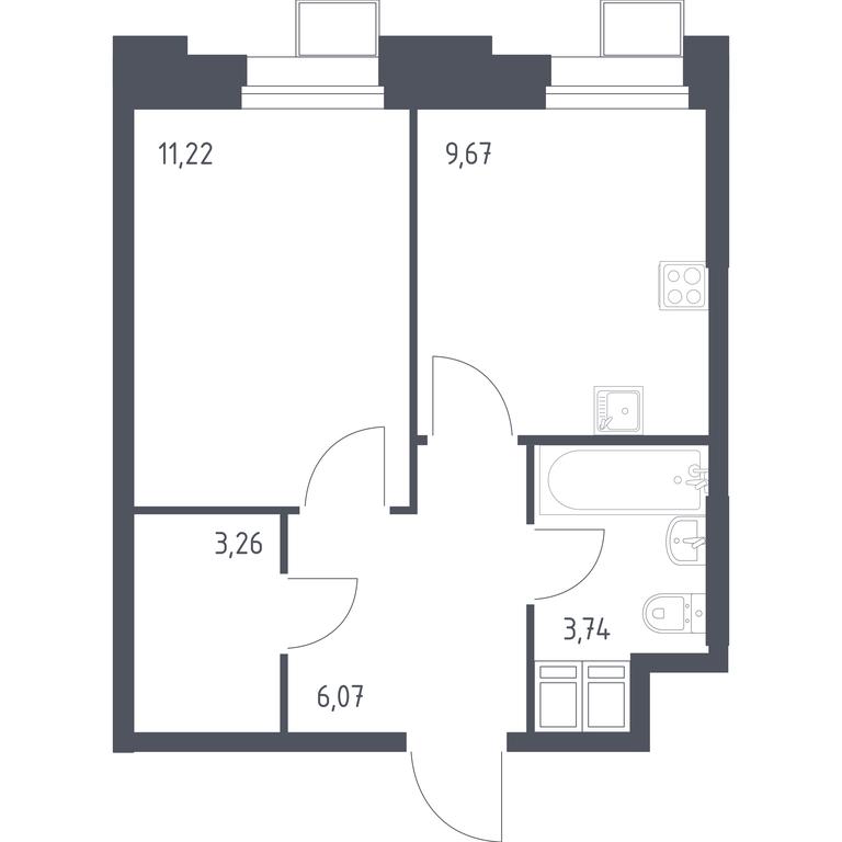 Apartment Sale, 34.14平方米 at Troparevo Park, Kiyevskoye shosse, 21-y kilometr, 3с4, Mosrentgen Settlement, Moscow, Russia #1