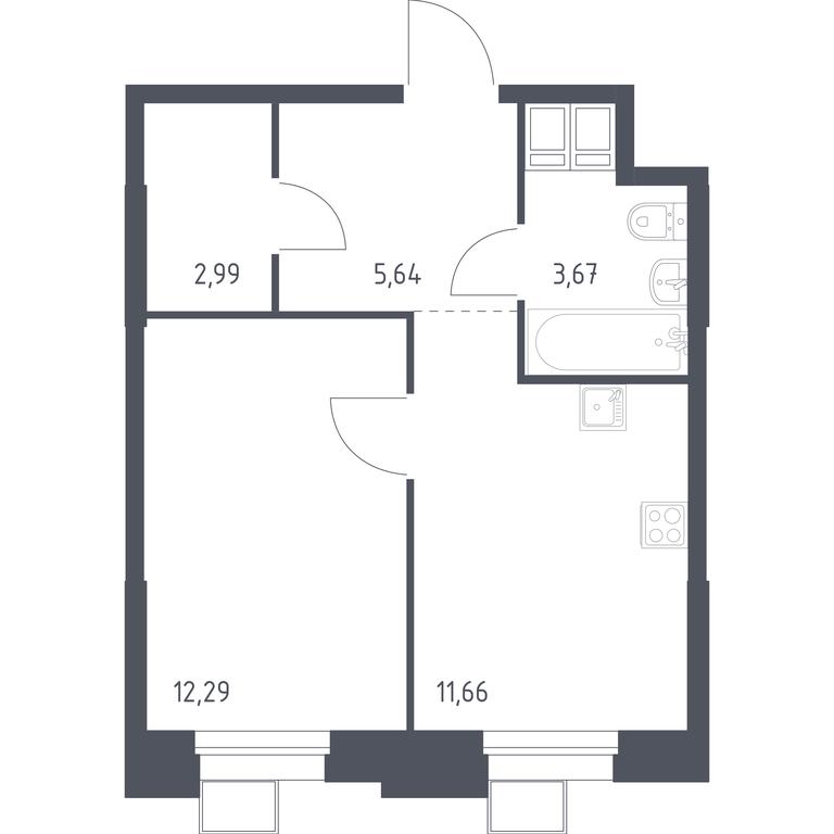 Apartment Sale, 36.47平方米 at Troparevo Park, Kiyevskoye shosse, 21-y kilometr, 3с4, Mosrentgen Settlement, Moscow, Russia #1 Apartment Sale, 36.47平方米 at Troparevo Park, Kiyevskoye shosse, 21-y kilometr, 3с4, Mosrentgen Settlement, Moscow, Russia #1