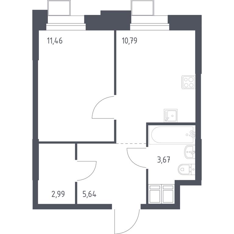 Apartment Sale, 34.74 sq. m. at Troparevo Park, Kiyevskoye shosse, 21-y kilometr, 3с4, Mosrentgen Settlement, Moscow, Russia #1