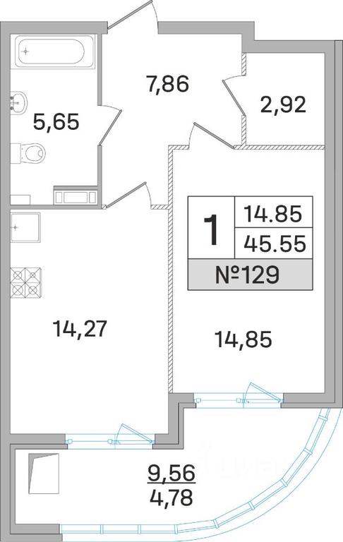 Apartment Sale, 45.2平方米 at Dom-Megalit v Korolyove, Kalinina Street, 11, Korolyov, Moscow Region, Russia #1 Apartment Sale, 45.2平方米 at Dom-Megalit v Korolyove, Kalinina Street, 11, Korolyov, Moscow Region, Russia #1