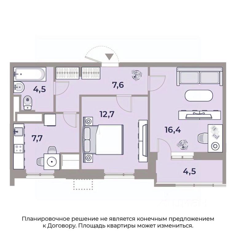 1-BD Apartment Sale, 54 sq. m. at Park Legend, Avtozavodskaya Street, Moscow, Russia #1