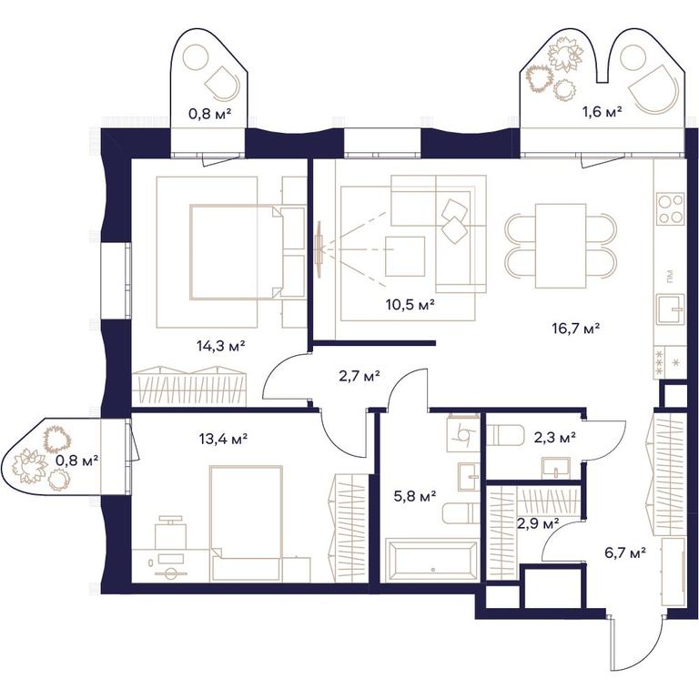 3-BD Apartment Sale, 78.5平方米 at Soyuz, Selskokhozyaystvennaya Street, Moscow, Russia #1 3-BD Apartment Sale, 78.5平方米 at Soyuz, Selskokhozyaystvennaya Street, Moscow, Russia #1