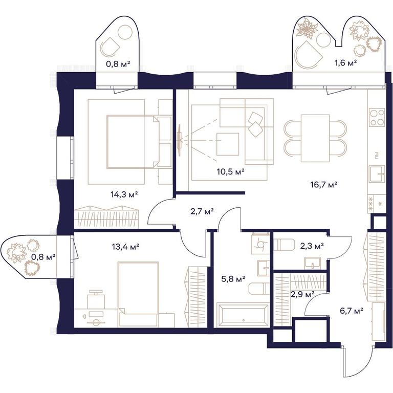 3-BD Apartment Sale, 78.5平方米 at Soyuz, Selskokhozyaystvennaya Street, Moscow, Russia #1 3-BD Apartment Sale, 78.5平方米 at Soyuz, Selskokhozyaystvennaya Street, Moscow, Russia #1