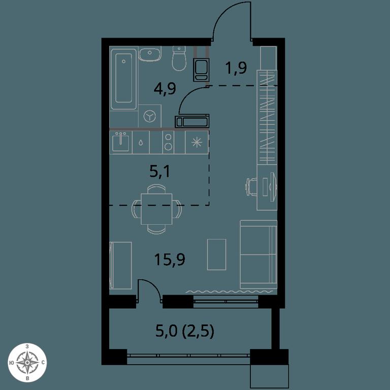 Apartment Sale, 30.3 sq. m. at 1-y Salarevskiy, Kiyevskoye Highway, Moskovskiy Settlement, Moscow, Russia #1
