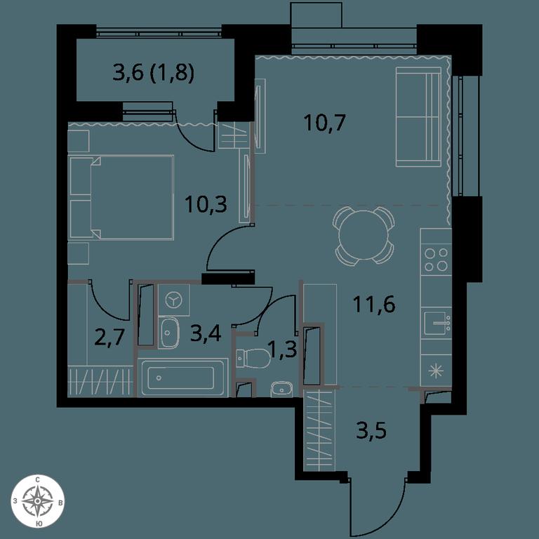 2-BD Apartment Sale, 45.3 sq. m. at 1-y Salarevskiy, Kiyevskoye Highway, Moskovskiy Settlement, Moscow, Russia #1 2-BD Apartment Sale, 45.3 sq. m. at 1-y Salarevskiy, Kiyevskoye Highway, Moskovskiy Settlement, Moscow, Russia #1
