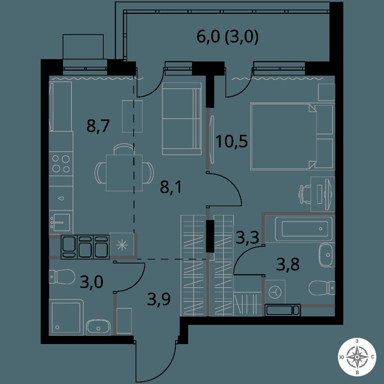 2-BD Apartment Sale, 44.3 sq. m. at 1-y Salarevskiy, Kiyevskoye Highway, Moskovskiy Settlement, Moscow, Russia #1 2-BD Apartment Sale, 44.3 sq. m. at 1-y Salarevskiy, Kiyevskoye Highway, Moskovskiy Settlement, Moscow, Russia #1