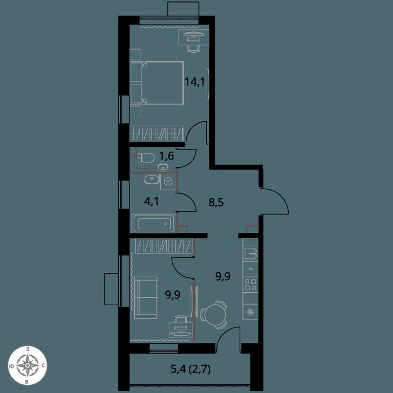 2-BD Apartment Sale, 50.8 sq. m. at 1-y Salarevskiy, Kiyevskoye Highway, Moskovskiy Settlement, Moscow, Russia #1 2-BD Apartment Sale, 50.8 sq. m. at 1-y Salarevskiy, Kiyevskoye Highway, Moskovskiy Settlement, Moscow, Russia #1