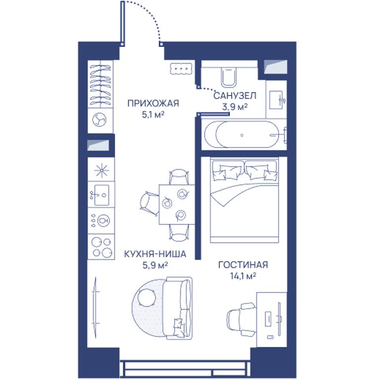 Apartment Sale, 29 sq. m. at Svet, Dmitrovskoye Highway, 83А, Moscow, Russia #1