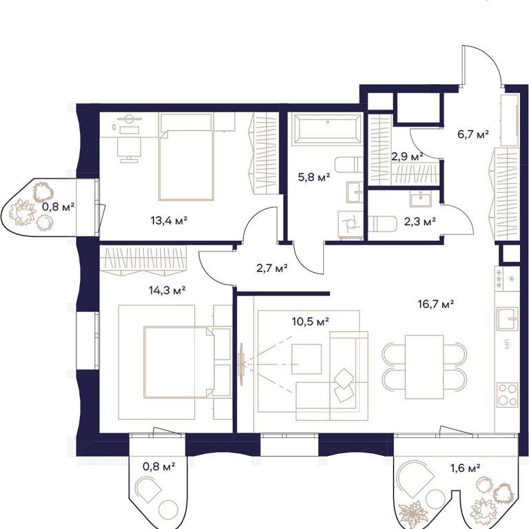 3-BD Apartment Sale, 78.6平方米 at Soyuz, Selskokhozyaystvennaya Street, Moscow, Russia #1 3-BD Apartment Sale, 78.6平方米 at Soyuz, Selskokhozyaystvennaya Street, Moscow, Russia #1