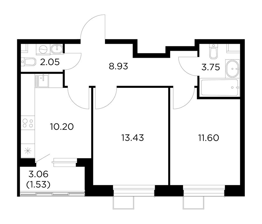 2-BD Apartment Sale, 51.49 sq. m. at Novoe Pushkino, mikrorayon Novoye Pushkino, Pushkino, Moscow Region, Russia #1 2-BD Apartment Sale, 51.49 sq. m. at Novoe Pushkino, mikrorayon Novoye Pushkino, Pushkino, Moscow Region, Russia #1
