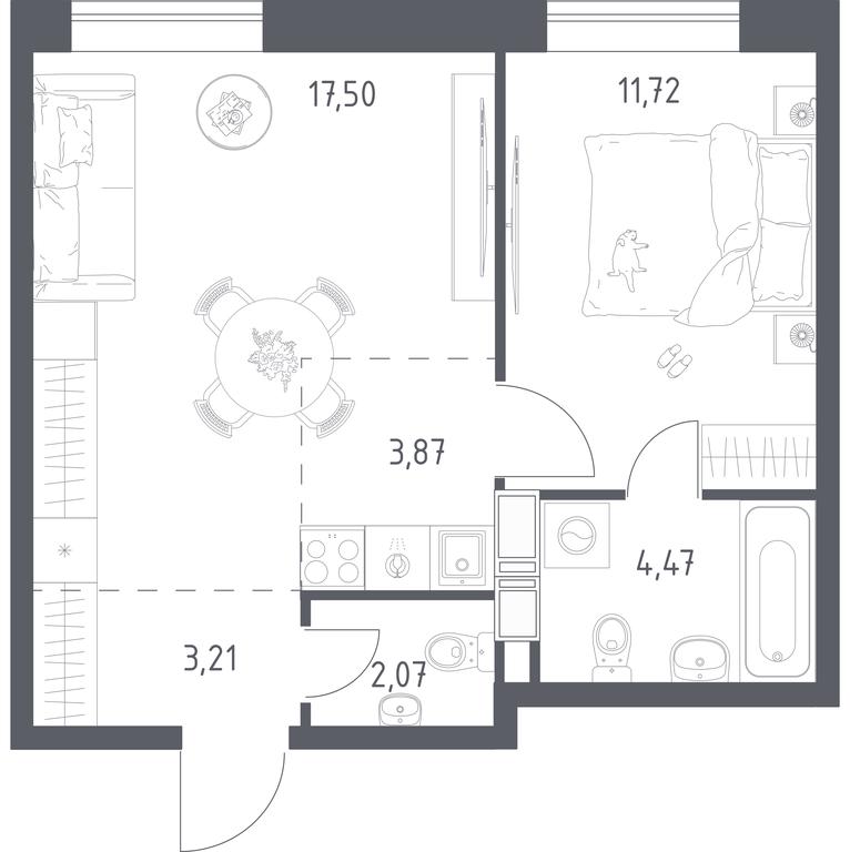 Apartment Sale, 42.84平方米 at Tsvetochnye Poliany, kvartal № 23, Filimonkovskoye Municipal Formation, Moscow, Russia #1 Apartment Sale, 42.84平方米 at Tsvetochnye Poliany, kvartal № 23, Filimonkovskoye Municipal Formation, Moscow, Russia #1