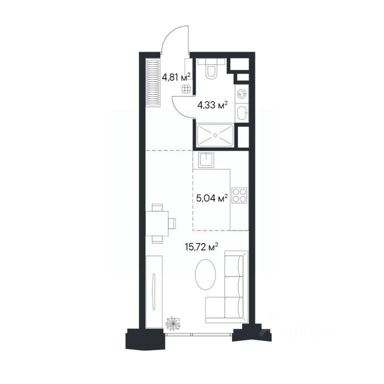Apartment Sale, 29.53 sq. m. at 1-y Nagatinskiy, Nagatinskaya Street, Moscow, Russia #1
